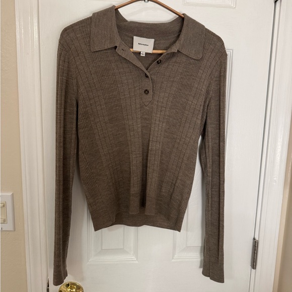 Reformation Wool Ribbed Polo - Picture 3 of 6